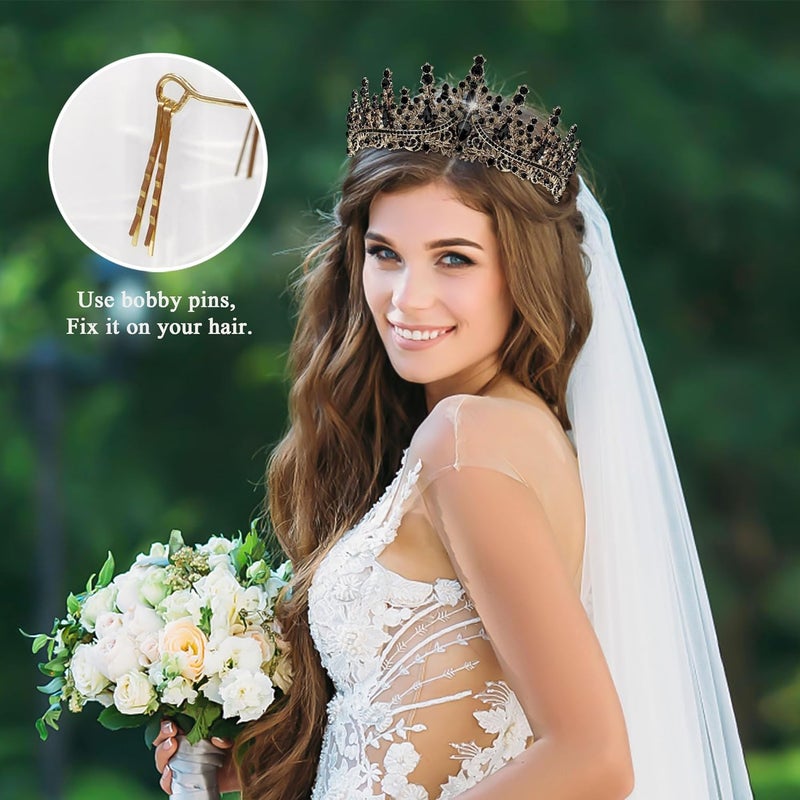 TAROSE Crowns for Women, Queen Crystal Gold Silver Tiaras with White Rhinestone and Combs, Goddess Crown for Wedding Bride Birthday Princess Bridal Shower Hair Accessories for Women - Image 5